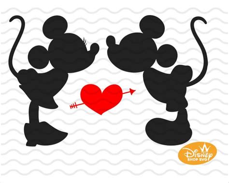Mickey And Minnie Kissing Svg Disney Mickey Mouse Svg Love Etsy