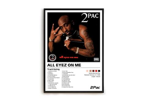 2pac All Eyez On Me Minimalist Album Cover Poster Music Etsy
