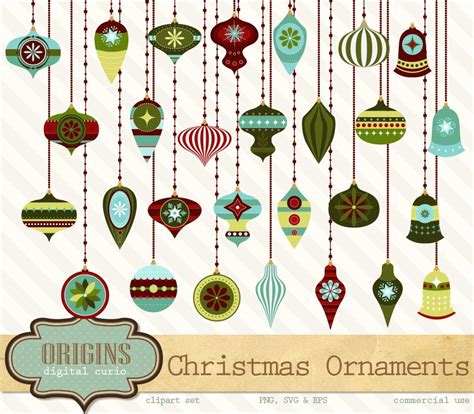 Christmas Ornament Vectors Decorative Illustrations Creative Market