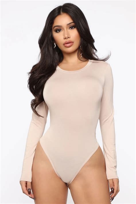 running to you long sleeve bodysuit taupe taupe fashion long sleeve bodysuit fashion