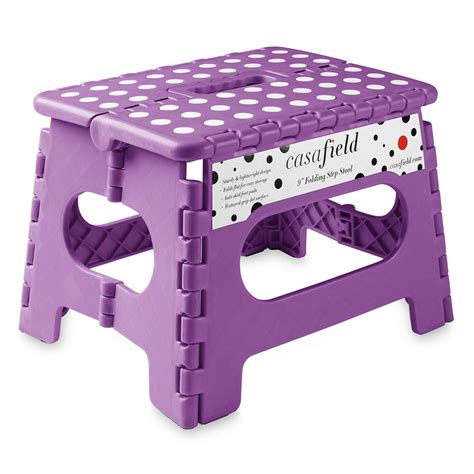 Casafield 9 Folding Step Stool With Handle Purple Portable