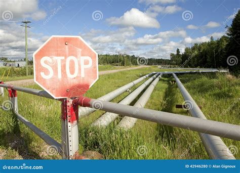 Stop Sign In Auschwitz Nazi Concentration Camp In Poland Editorial