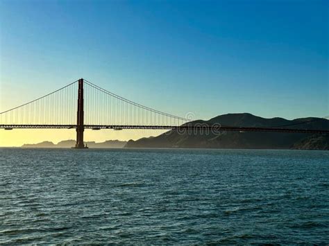 Red Orange Golden Gate Bridge In San Francisco California Stock Image