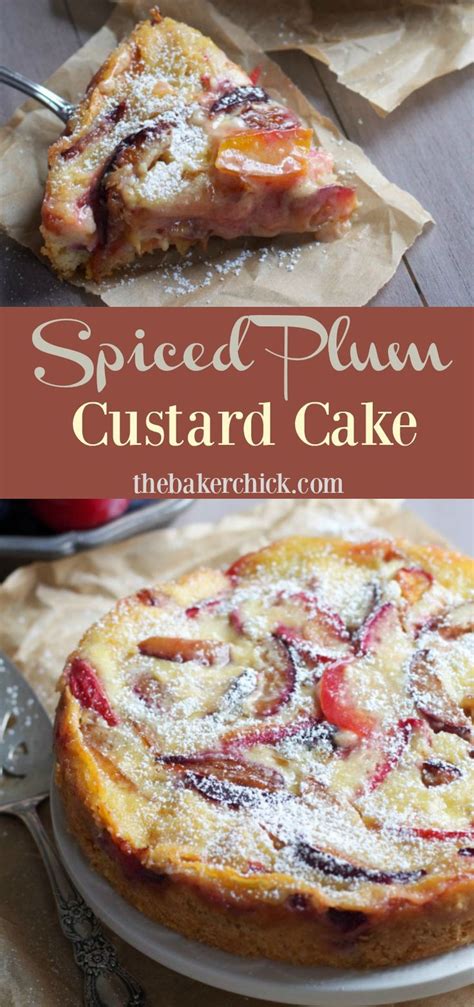 Substitute whatever stone fruit is in season if you prefer—apricots, peaches add the kamut, chicken, 1/2 tsp. Spiced Plum Custard Cake | Recipe | Plum recipes, Desserts ...