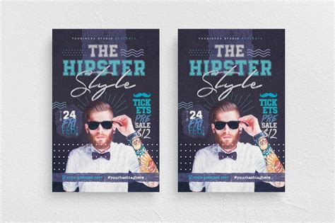 the hipster style flyer template