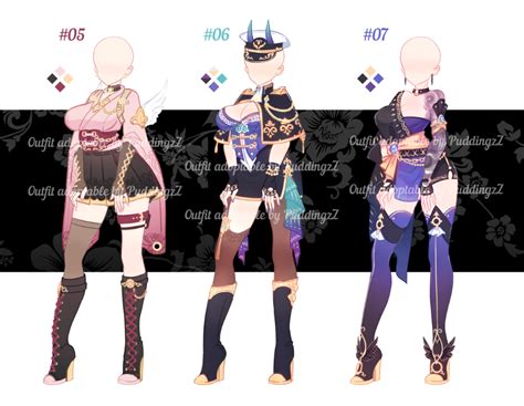 Adoptable Outfit Batch 02 Auction Open By Puddingzz On Deviantart In