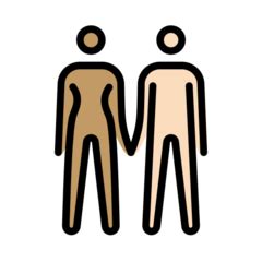 Woman And Man Holding Hands Medium Skin Tone Light Skin Tone Emoji