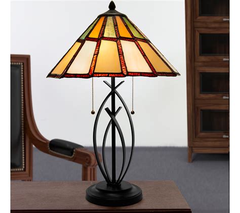 River Of Goods 23 H 2 Light Modern Stained Glass Table Lamp QVC