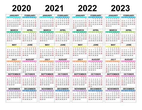 2020 2021 2022 Plantilla De 2023 Calendarios Ilustraci 243 N Del Vector