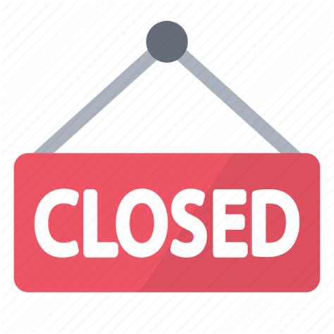 Board, closed, notice, red, sign, store icon png image