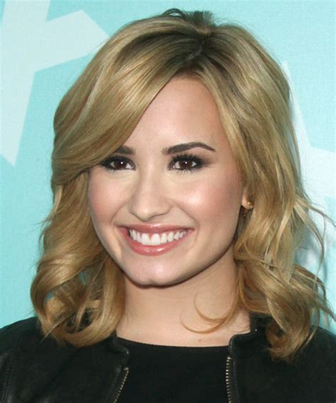 This time, the curls start from the roots of the hair and. Demi Lovato Medium Wavy Formal Hairstyle - Blonde Hair ...