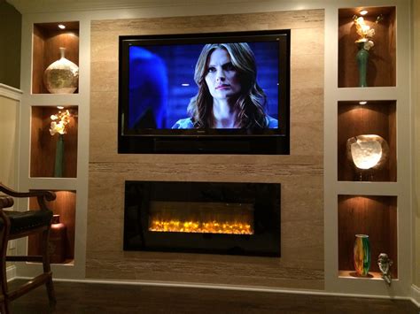 Recent Tv And Linear Fireplace Project More Fireplace Tv Wall Linear