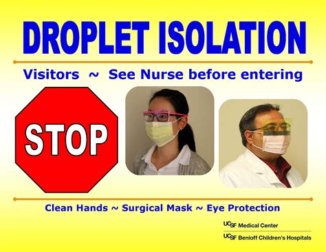 Droplet Isolation Sign Ucsf Health Hospital Epidemiology And