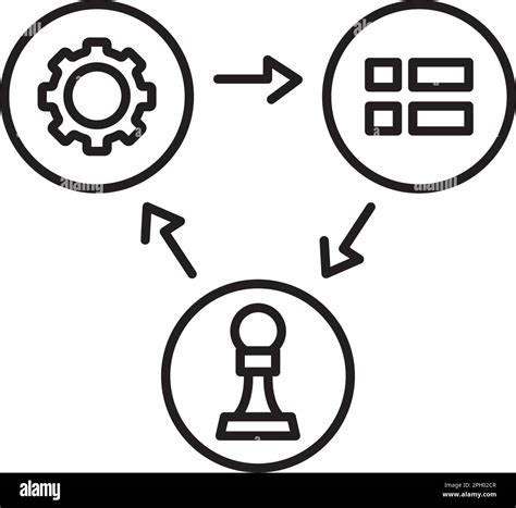 Project Management Gear Pawn List Strategic Plan Vector Icon