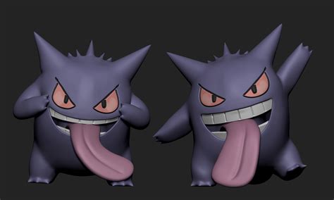 stl file pokemon gengar with 2 different poses 🐉・design to download and 3d print・cults