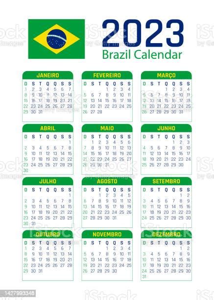 Ilustración De Calendario Brasil 2023 Calendario Brasil 2023 Calendario