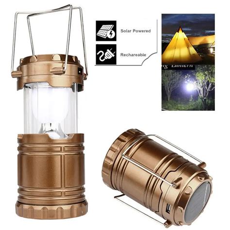 Portable Solar Charger Camping Lantern Lamp Led Outdoor Lighting