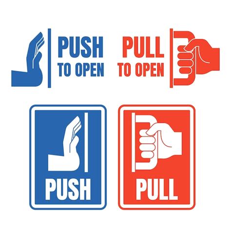 Free Vector Push Pull Signs Collection