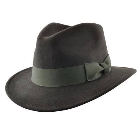 Mens Crushable Indiana Jones Style Fedora Trilby Hat With Wide Band 100