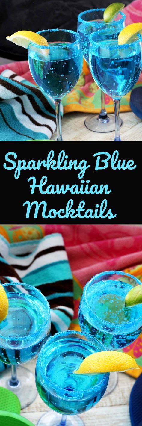 Sparkling Blue Hawaiian Mocktails Recipe Treasures Mocktails Mocktail Drinks Mocktail Recipe