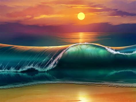 Sunset Sea Waves Beach 4k Ultra Hd Wallpapers For Desktop Mobile Laptop And Tablet 3840x2160