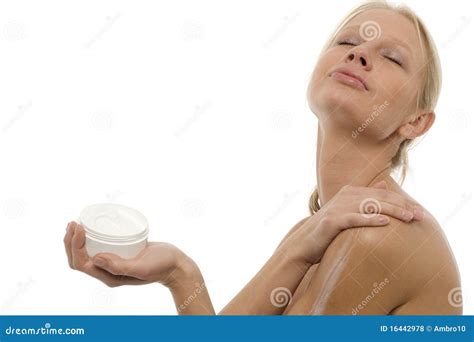 Woman Applying Moisturizing Lotion On The Body Stock Photo Image Of Adults Lotion