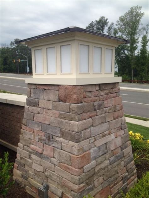 Stacked Stone Column With Lighthouse Endcap Idf Pensign