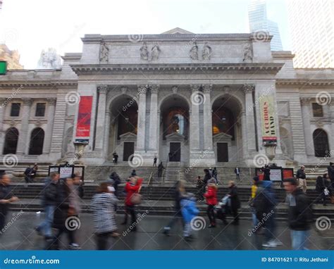 New York Public Library Main Branch In Manhattan Editorial Photo