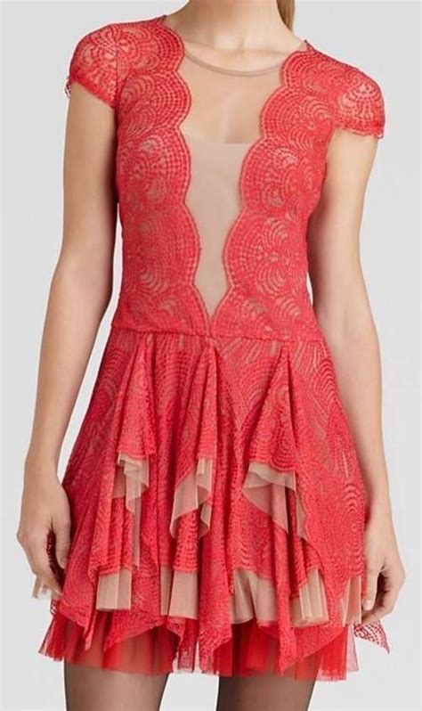 Bcbg Max Azaria Red Lace Dress Bcbg Max Azria Rochelle Red Berry Lace Party Cocktail