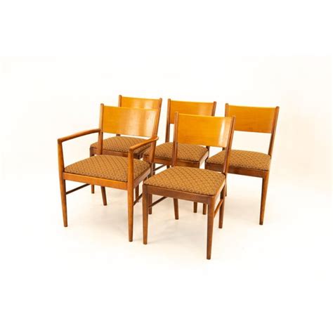 Broyhill Style Mid Century Walnut Dining Chairs Set Of 5 Chairish