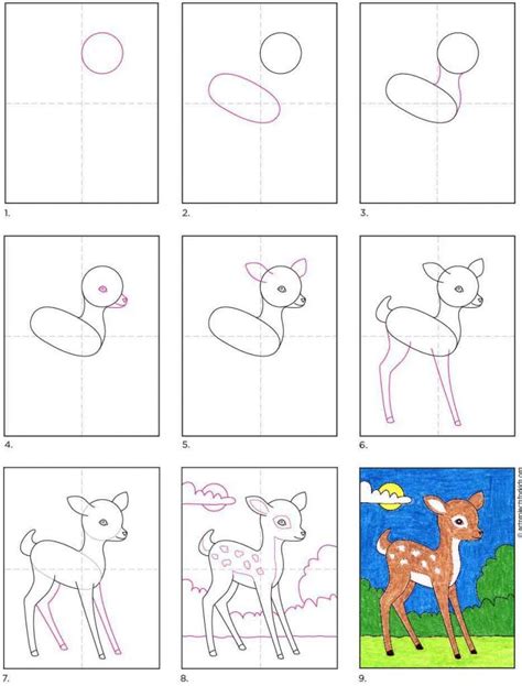 Easy How To Draw A Deer Tutorial And Deer Coloring Page Easy Doodles