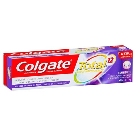 Bleeding gums are usually a sign of periodontal disease. CG-TH02821A - Colgate Total Gum Health Toothpaste 115g box ...