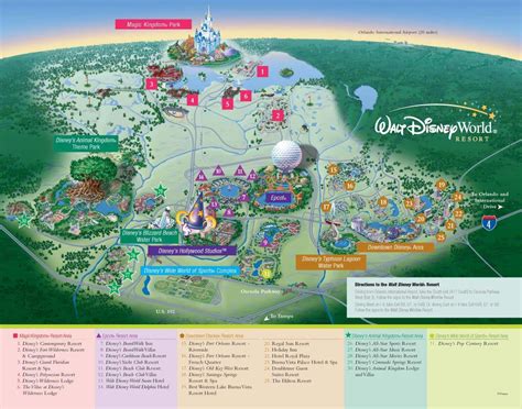 Walt Disney World Property Map Disney World Map Downtown Disney