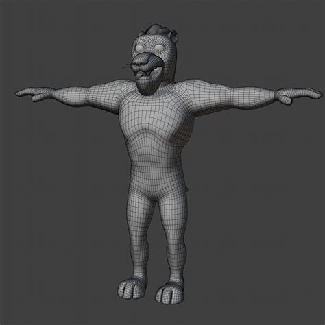 3d Model Panther Humanoid Character Rigged Vr Ar Low Poly Cgtrader