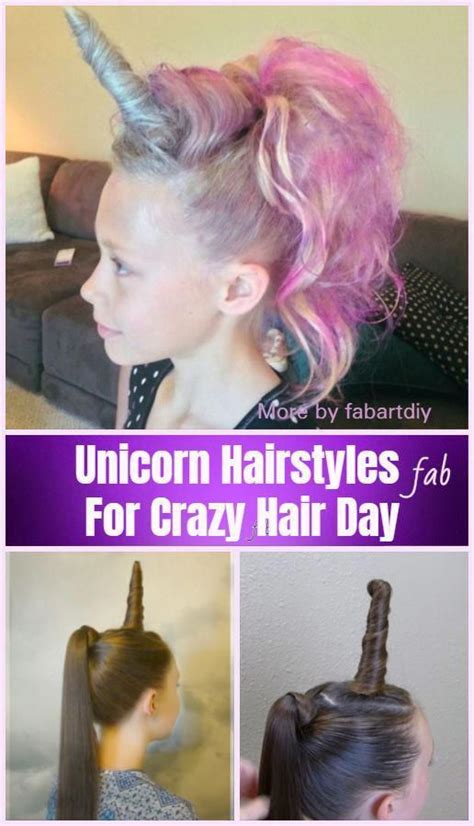 Diy Unicorn Hairstyle Tutorial For Crazy Hair Day Wacky Hair Days