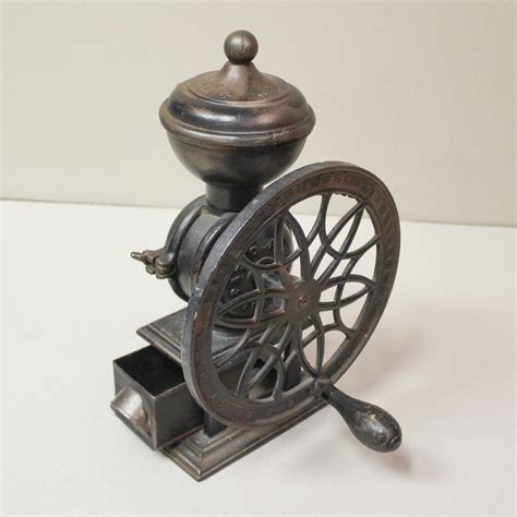 Bargain Johns Antiques Antique Cast Iron Single Wheel Coffee Grinder
