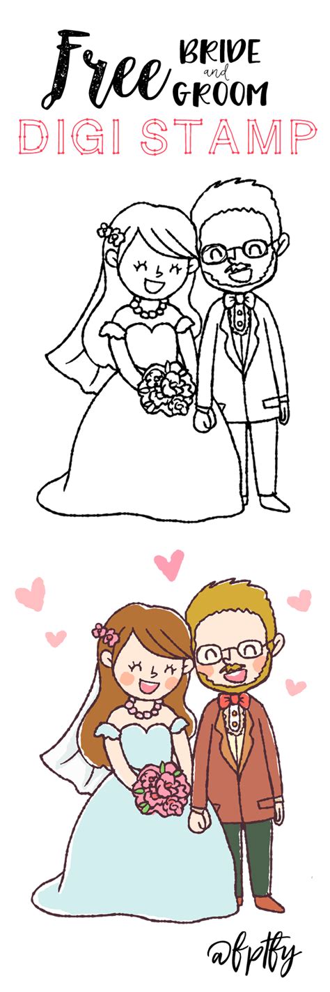 A Drawing Of A Bride And Groom With The Caption Free Printable Digital