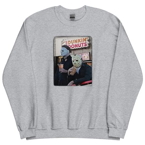 Michael Myers Jason Voorhees Dunkin Donuts Sweatshirt Etsy