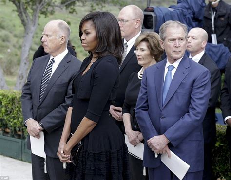 mourners arrive for nancy reagan s funeral services in california michelle and barack obama