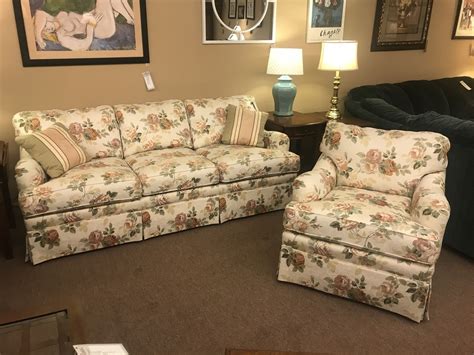 Ethan Allen Floral Sofa Andchair Delmarva Furniture Consignment