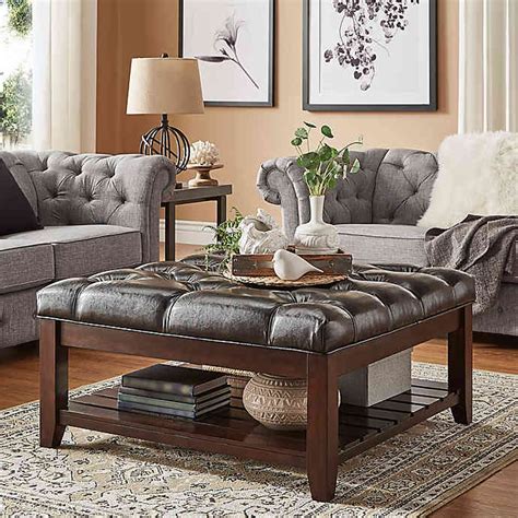 Prop your feet up, decorate it, use it as additional seating. Verona Home April Button Tufted Linen Cocktail Table | Bed ...