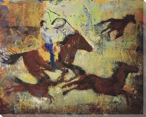 Heading Home Cowboy And Horses Wrapped Canvas Giclee Print Wall Decor