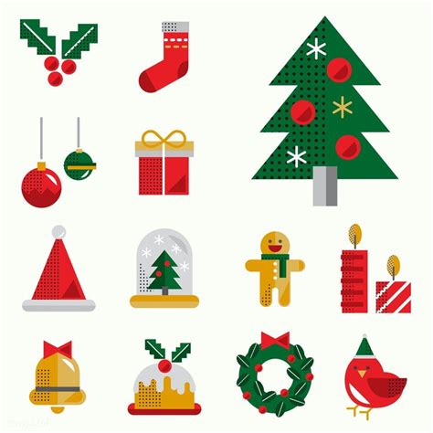 Christmas Icons Vector Set Free Image By Minty