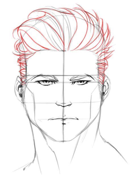 How To Draw A Mans Face From The Front View Male Easy Step By Step