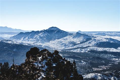 Colorado Rocky Mountains Covered In Snow Winter Stock Photo Image
