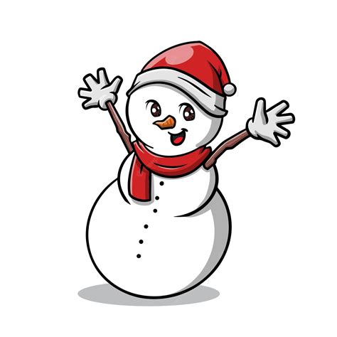 Premium Vector Cute Christmas Snowman Cartoon