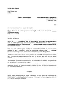 Application Letter Sample Modele De Lettre De Demande Remise Gracieuse