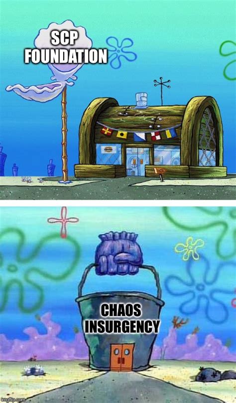 And now, the internet has been using the two to rank things against each other, with the krusty krab being the better one compared to the sad dingy. Krusty Krab Vs Chum Bucket Blank Meme - Imgflip