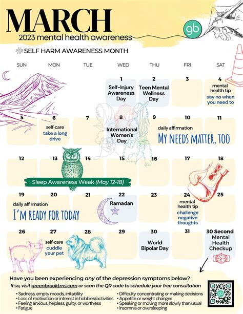 2023 Mental Health Awareness Calendar