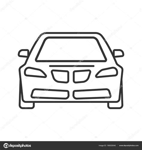 Cars cad blocks in plan, front and side view. Car front view linear icon — Stock Vector © bsd #190025040